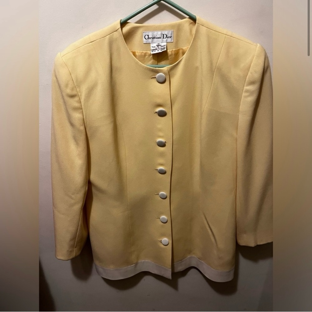 Christian Dior vintage spring lemon and cream jacket sz‎ 14